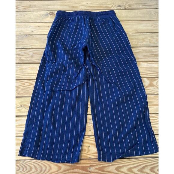 Athleta Striped Wide Leg Pants Size 4 Women’s Navy - Picture 2 of 9